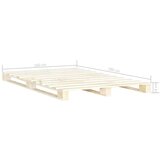 vidaXL Okvir za krevet od paleta od masivne borovine 160 x 200 cm | shoptok.hr