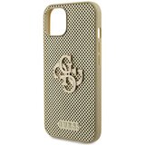 Guess Ohišje za iPhone 15 perforirano z logotipom 4G v bleščeči kovini, Zlata, (21731014) Cene
