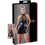 Cottelli - Čipkana sjajna mini haljina s remenom oko vrata (crna) | shoptok.hr