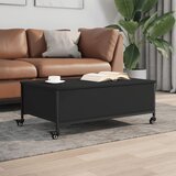 vidaXL Klubska mizica s kolesci črna 91x55x34 cm inženirski les Cene