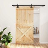  Klizna vrata 100 x 210 cm Čvrsta borovina (neobrađena) | shoptok.hr