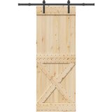 vidaXL Drsna vrata s kompletom vodil 85x210 cm trdna borovina | Shoptok.si