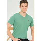 Dewberry T8568 V-NECK MEN'S T-SHIRT-PLAIN LIGHT GREEN Cene
