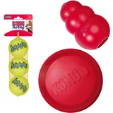 Kong set igračaka: frizbi, Classic, teniske loptice - Large (frizbi, Classic L, teniske lopte L, 3 x 2 u paketu)