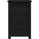  Nočna omarica črna 40x35x61,5 cm trdna borovina, (20731841) | Shoptok.si