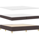 Box Spring Krevet s Madracem - Tamnosmeđi 200x200 cm Tkani | shoptok.hr
