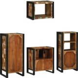 vidaXL Set namještaja za kupaonicu 4 pcs Čvrsto reciklirano drvo | shoptok.hr