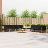  Set vanjskih sofa 9 pcs Bijela i crna 79 x 79 x 37 cm | shoptok.hr