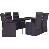  7-dijelni vrtni blagovaonski set s jastucima crni | shoptok.hr