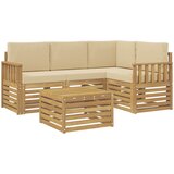 Set vanjskih sofa 5 pcs Bijela i bež 59 x 59 x 37 cm Poliester | Eponuda.com