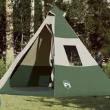 vidaXL Šator za kampiranje za 7 osobe zeleni 350x350x280 cm taft 185T