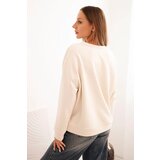 Kesi Włoski Women's cotton sweatshirt with a cat print and text light beige | shoptok.hr