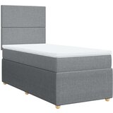  Krevet s oprugama i madracem svjetlosivi 100x200 cm od tkanine | shoptok.hr