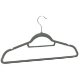 vidaXL obešalniki 100 kosov nedrseči sivi žamet | Shoptok.si