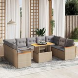  10-dijelni set vrtnih sofa s jastucima bež od poliratana | shoptok.hr