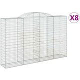  Lučne gabionske košare 8 kom 300x50x180/200cm pocinčano željezo | shoptok.hr