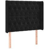  Uzglavlje s ušima crno 103x16x118/128 cm baršunasto | shoptok.hr