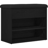 vidaXL Shranjevalna klop Črna Oreh 60x30x48 cm Inženirski les | Shoptok.si