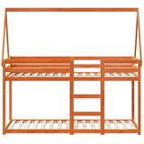 Krevet na kat s krovom voštano smeđi 90x200 cm masivna borovina | shoptok.hr