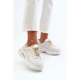 Kesi Women's leather sneakers with thick white and gold Dzumati soles | ePonuda.com