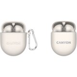 Canyon TWS-6 Bluetooth headset, with microphone, BT V5.3 JL 6976D4, Frequence Response:20Hz-20kHz, battery EarBud 30mAh*2+Charging Case 400mAh, type-C cable length 0.24m, Size: 64*48*26mm, 0.040kg, Beige | Eponuda.ba