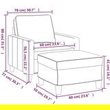  Fotelja s tabureom krem 60 cm od tkanine | shoptok.hr