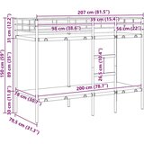 vidaXL Dvoposteljna postelja brez vzmetnice črna 80x200 cm jeklo | Shoptok.si