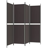 Sobna pregrada s 4 panela smeđa 200x180 cm od tkanine | Eponuda.com