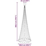 vidaXL LED božićno drvce s stalakom Plava 138.5 x 138.5 x 399 cm Metal | shoptok.hr