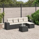 vidaXL 6-dijelni set vrtnih sofa s jastucima crni od poliratana | shoptok.hr