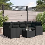  7-dijelni set vrtnih sofa od poliratana s jastucima crni Cijene