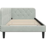  Kutni okvir kreveta Svijetlo siva 90 x 190 cm Baršun | shoptok.hr