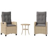  3-dijelni bistro set s jastucima miješane bež boje poliratan | Eponuda.com