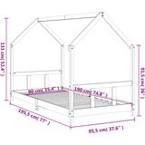  Okvir za dječji krevet 90 x 190 cm od masivne borovine | shoptok.hr