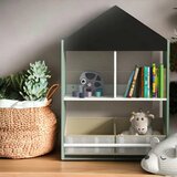 Kinder Home Dječji ormar etajerka za igračke i knjige s medvjedićem, crna ploča za pisanje, kućica FOREST | shoptok.hr