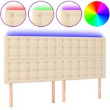  LED uzglavlje krem 200x5x118/128 cm od tkanine | shoptok.hr