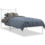 vidaXL Kovinski posteljni okvir z vzglavjem bel 75x190 cm | Shoptok.si