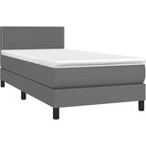  box spring s madracem LED sivi 80x200 cm od umjetne kože | shoptok.hr