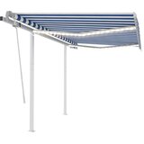 vidaXL tenda na ručno uvlačenje s LED svjetlima 3 x 2,5 m plavo-bijela | shoptok.hr