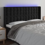 vidaXL LED uzglavlje crno 203 x 16 x 118/128 cm baršunasto Cijene