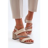 S. BARSKI Women's Elegant Sandals with Stiletto Heel Beige D&A | shoptok.hr