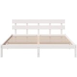  Krevetna konstrukcija Bijelo 200 x 200 cm Čvrsto borovo drvo Bijela 206.5 x 205.5 x 80.5 cm | Shoptok.si