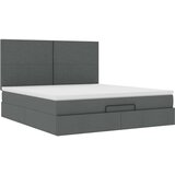 vidaXL Otomanski krevet s madracem tamnosivi 180x200cm od tkanine | shoptok.hr
