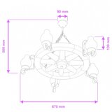  Brilagi - Luster na lancu ROATA 5xE14/40W/230V, prečnik 70 cm, bukovo drvo | Eponuda.com