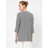 Koton Women's V-Neck Long Sleeve Plaid Blouse Cene