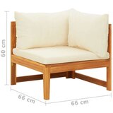 vidaXL Kutna sofa s krem bijelim jastucima masivno bagremovo drvo | shoptok.hr