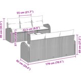  Set vrtnih kauča od 7 dijelova s jastučićima Bež poli ratan | shoptok.hr
