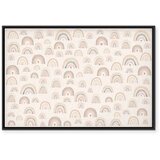  Slika - Spring - Pastel Rainbows with Hearts on a Rainy Day 120x80 U crnom drvenom okviru | shoptok.hr