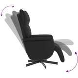  Naslanjač z naslonom za noge črno umetno usnje | Shoptok.si