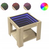 Furnova Klubska mizica LED sonoma hrast 53x53x45 cm inženirski les, (21914793) | Shoptok.si